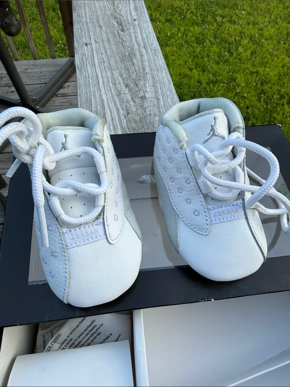 Jordan Baby Walker Shoes in White and Light Gray